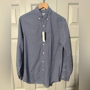 J. Crew Men’s Secret Wash Coolmax Slim FitSize Small Gingham Shirt in Blue
